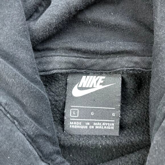 Nike Hoodie Sweatshirt Mens Large Black Pullover Swoosh Logo Sportswear Athletic - Picture 5 of 10